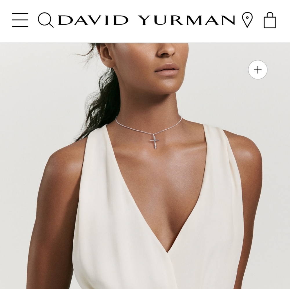 David Yurman cross Necklace with Diamonds